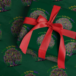 Funny Mardi Gras Bead Tree Carnival New Orleans Coconut Wrapping Paper Roll TS11 Green Print Your Wear