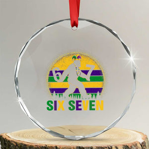 Funny Mardi Gras Bigfoot Crystal Glass Ornament Six Seven Meme TS12 Transparent Glass 3'' Circle Print Your Wear
