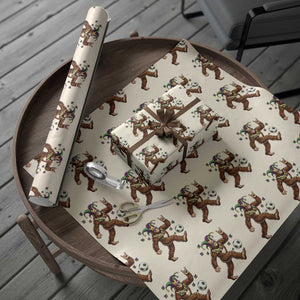Funny Mardi Gras Bigfoot Playing Soccer Wrapping Paper Roll Football Fan Gift TS12 Beige Print Your Wear