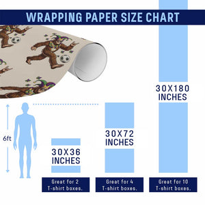 Funny Mardi Gras Bigfoot Playing Soccer Wrapping Paper Roll Football Fan Gift TS12 Print Your Wear