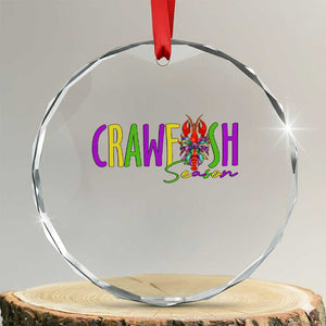 Funny Mardi Gras Cajun Crawfish Season Crystal Glass Ornament TS11 Transparent Glass 3'' Circle Print Your Wear
