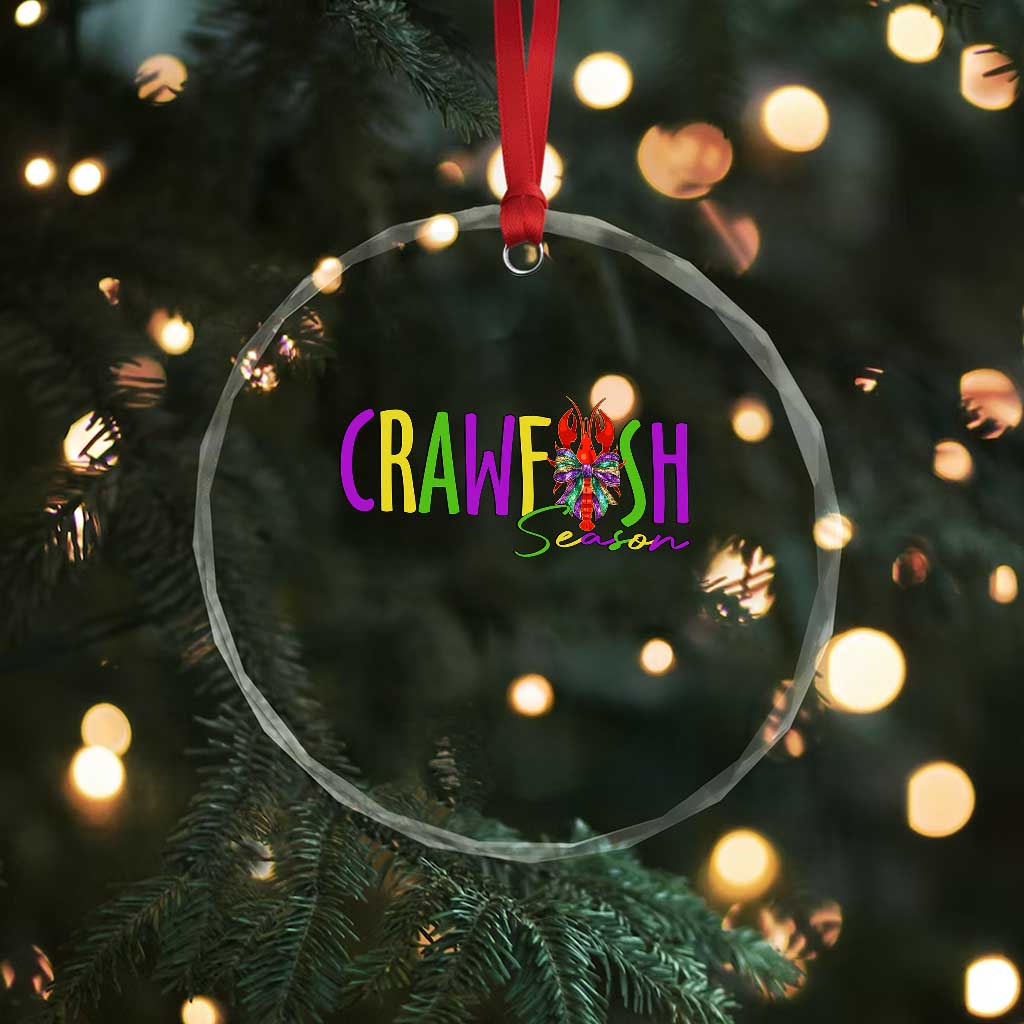 Funny Mardi Gras Cajun Crawfish Season Crystal Glass Ornament TS11 Print Your Wear
