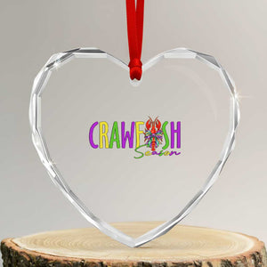 Funny Mardi Gras Cajun Crawfish Season Heart Crystal Glass Ornament TS11 Transparent Glass 3'' Heart Print Your Wear