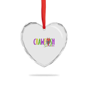 Funny Mardi Gras Cajun Crawfish Season Heart Crystal Glass Ornament TS11 Print Your Wear