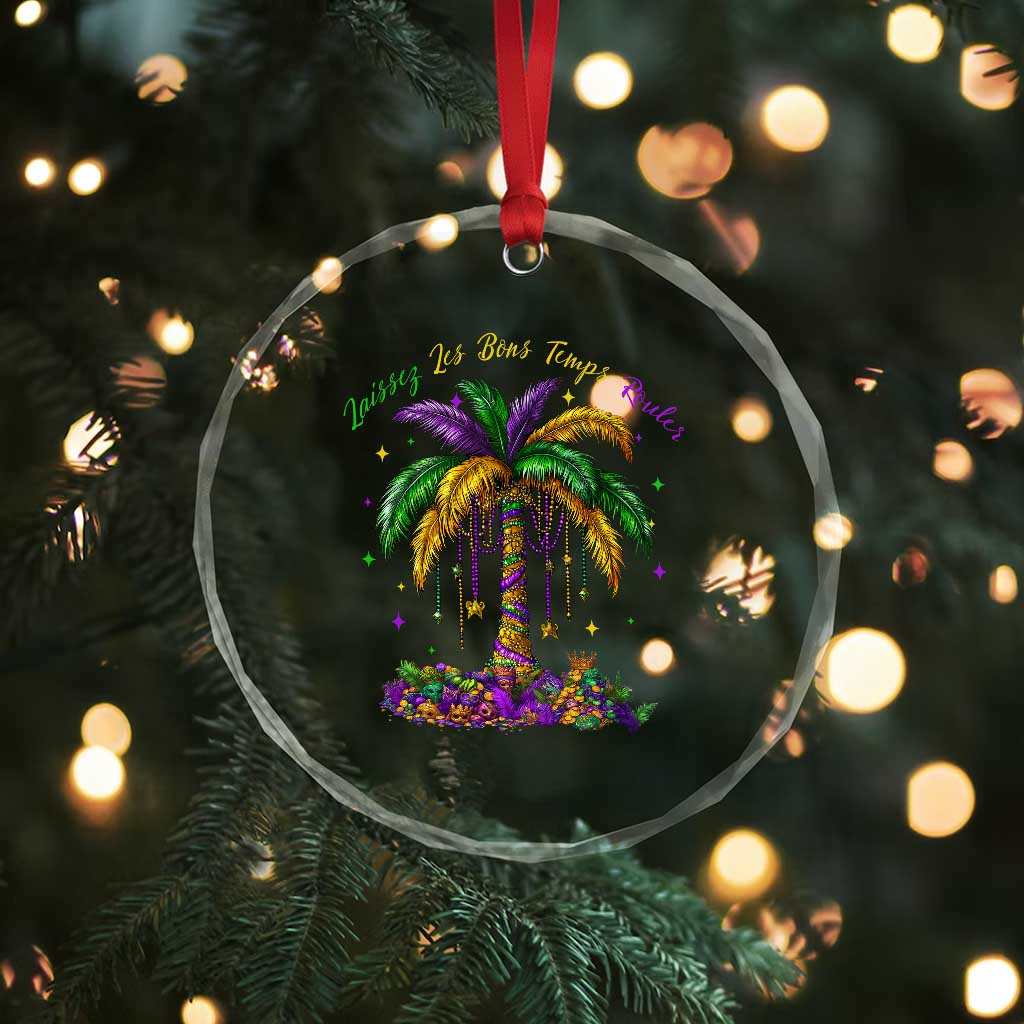 Funny Mardi Gras Coconut Palm Tree Crystal Glass Ornament Laissez Les Bons Temps Rouler Beads Masks TS11 Print Your Wear