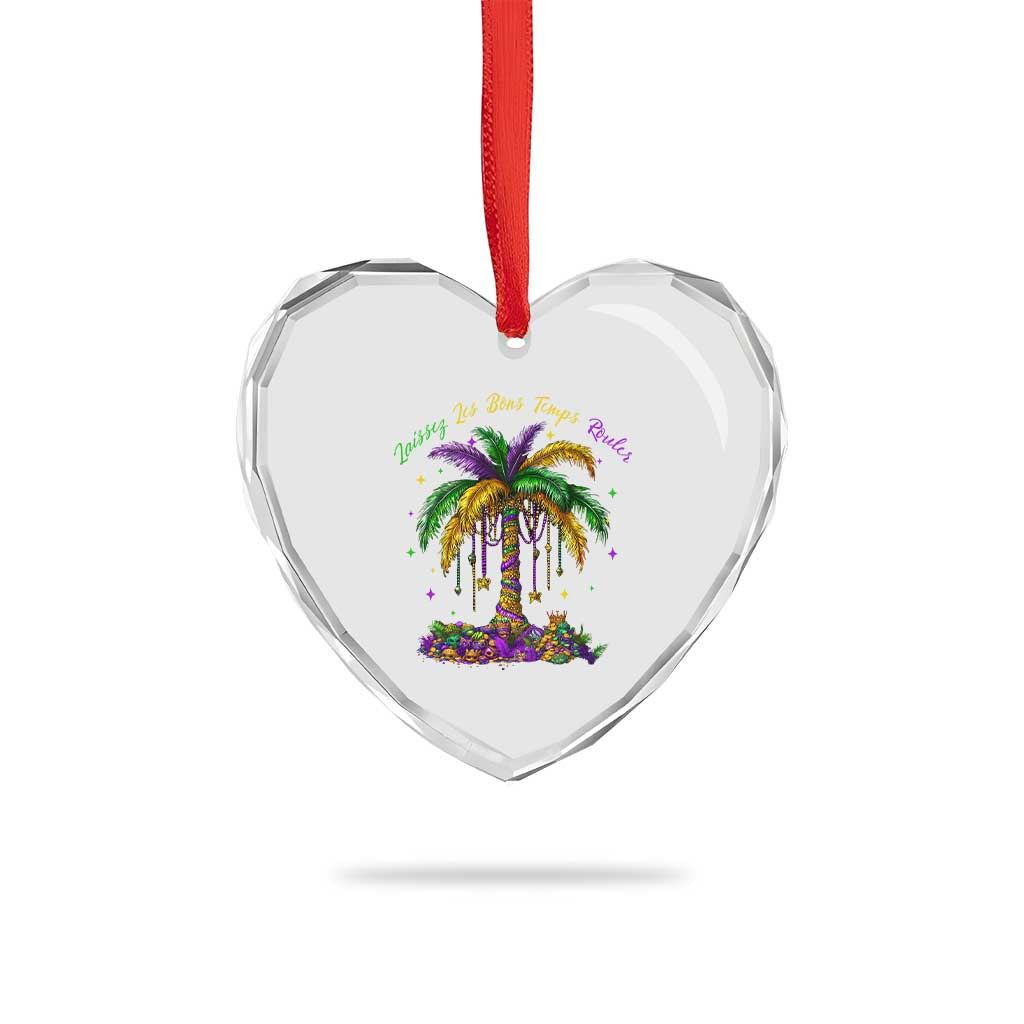 Funny Mardi Gras Coconut Palm Tree Heart Crystal Glass Ornament Laissez Les Bons Temps Rouler Beads Masks TS11 Print Your Wear