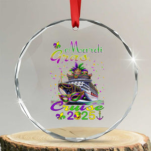 Funny Mardi Gras Cruise 2025 Crystal Glass Ornament Trip New Orleans Family Matching TS11 Transparent Glass 3'' Circle Print Your Wear