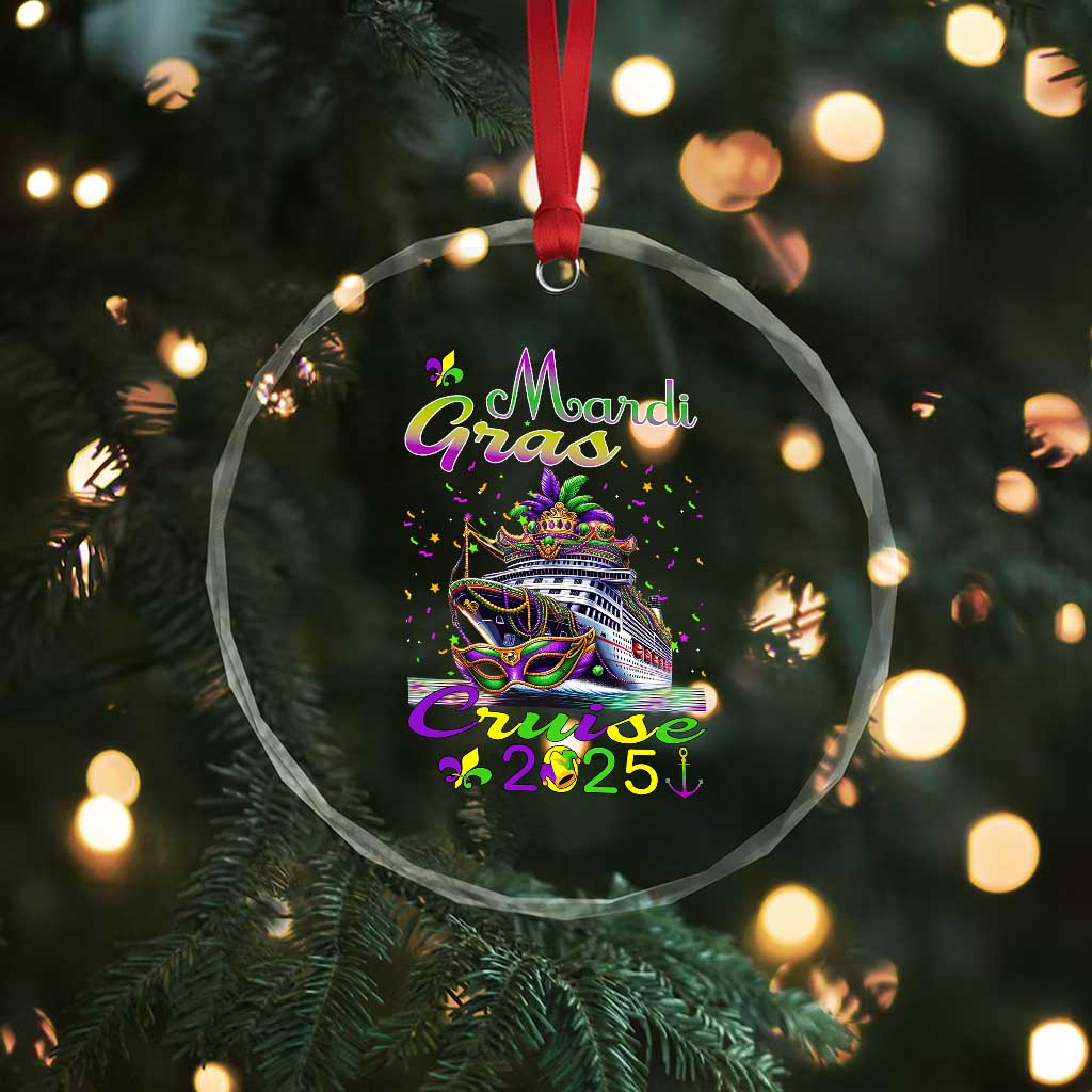 Funny Mardi Gras Cruise 2025 Crystal Glass Ornament Trip New Orleans Family Matching TS11 Print Your Wear