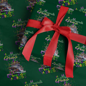 Funny Mardi Gras Cruise 2025 Wrapping Paper Roll Trip New Orleans Family Matching TS11 Green Print Your Wear