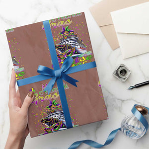 Funny Mardi Gras Cruise 2025 Wrapping Paper Roll Trip New Orleans Family Matching TS11 Mocha Print Your Wear