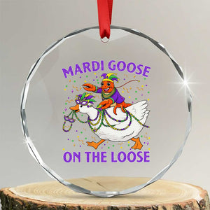 Funny Mardi Gras Crystal Glass Ornament Goose Crawfish Carnival Trendy Meme TS14 Transparent Glass 3'' Circle Print Your Wear