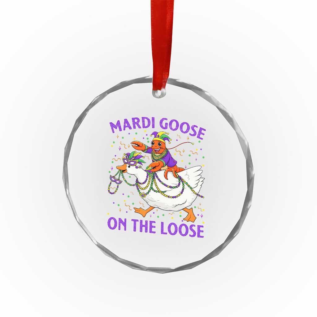 Funny Mardi Gras Crystal Glass Ornament Goose Crawfish Carnival Trendy Meme TS14 Print Your Wear