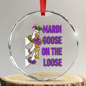 Funny Mardi Gras Crystal Glass Ornament Louisiana Carnival Silly Goose Festival TS14 Transparent Glass 3'' Circle Print Your Wear