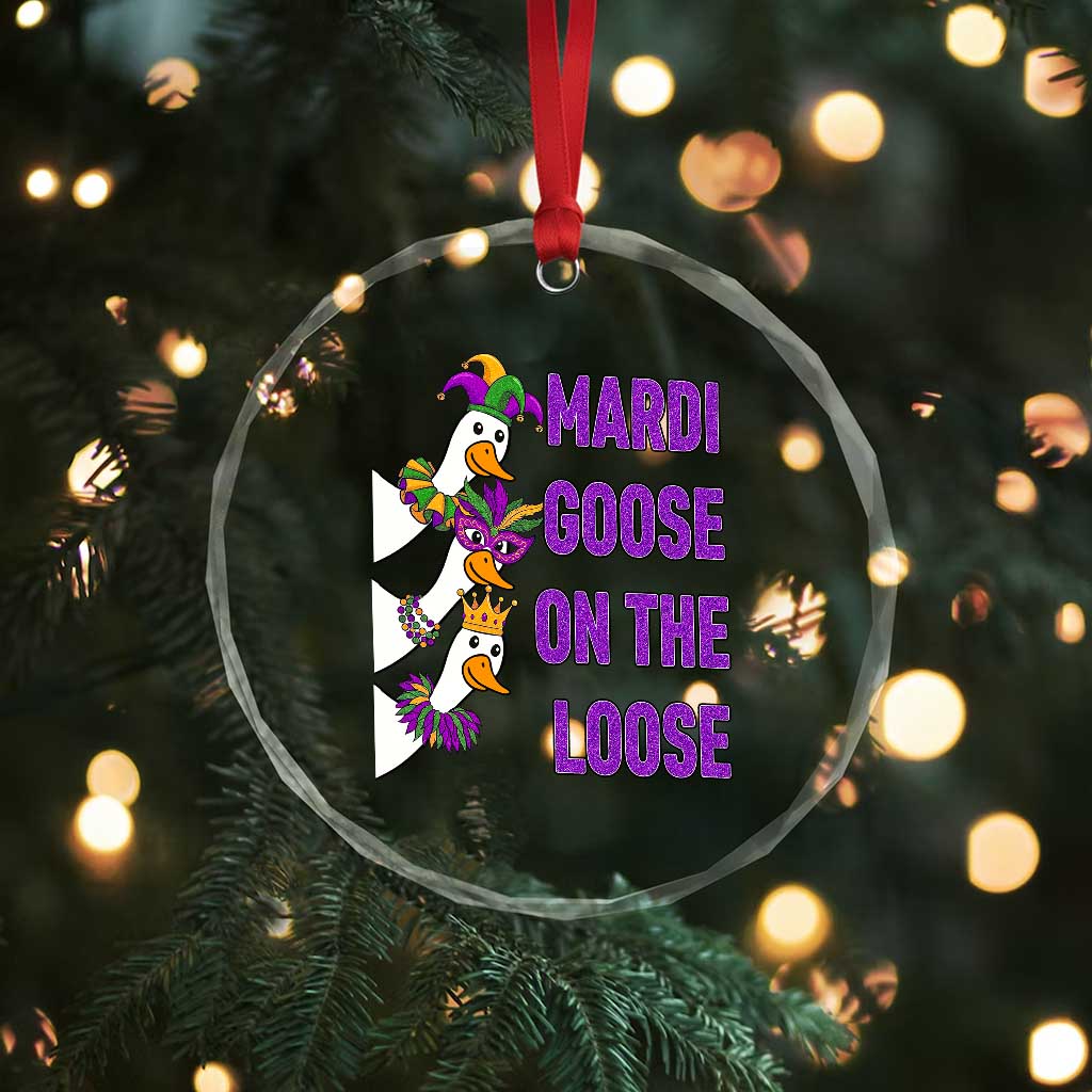 Funny Mardi Gras Crystal Glass Ornament Louisiana Carnival Silly Goose Festival TS14 Print Your Wear