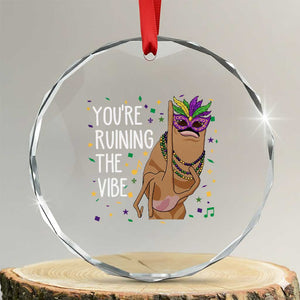 Funny Mardi Gras Crystal Glass Ornament Marcus The Worm Carnival Trendy Meme TS14 Transparent Glass 3'' Circle Print Your Wear