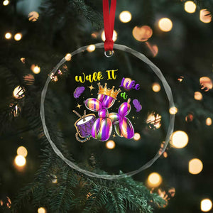 Funny Mardi Gras Crystal Glass Ornament Walk It Like A Dog Balloon New Orleans TS11 Print Your Wear
