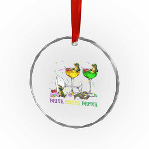 Funny Mardi Gras Drinking Crystal Glass Ornament Drink Drank Drunk Glass Of Wine Alligators TS11 Print Your Wear
