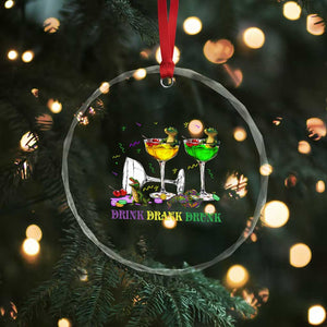 Funny Mardi Gras Drinking Crystal Glass Ornament Drink Drank Drunk Glass Of Wine Alligators TS11 Print Your Wear