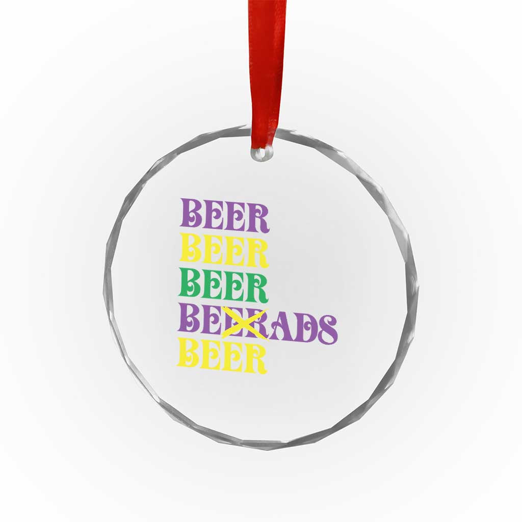 Funny Mardi Gras Drinking Crystal Glass Ornament Retro Beads Beer Carnival Party TS11 Print Your Wear