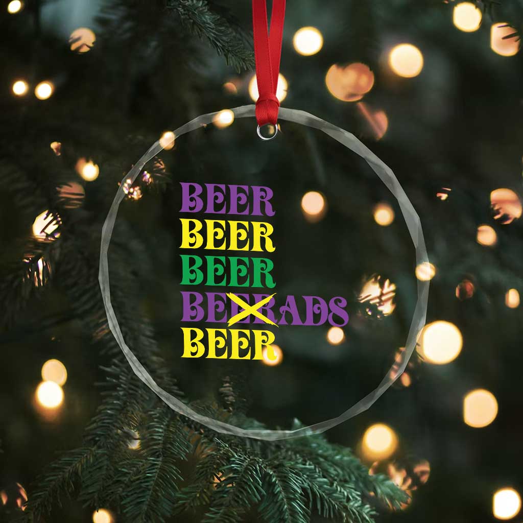 Funny Mardi Gras Drinking Crystal Glass Ornament Retro Beads Beer Carnival Party TS11 Print Your Wear