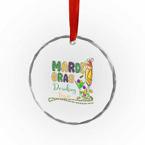 Funny Mardi Gras Drinking Team Crystal Glass Ornament Cocktails Wine Crawfish Beads Glitter Print TS11 Print Your Wear