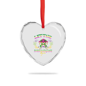 Funny Mardi Gras Heart Crystal Glass Ornament Let The Shenanigans Begin Jester Hat TS11 Print Your Wear
