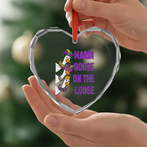 Funny Mardi Gras Heart Crystal Glass Ornament Louisiana Carnival Silly Goose Festival TS14 Print Your Wear