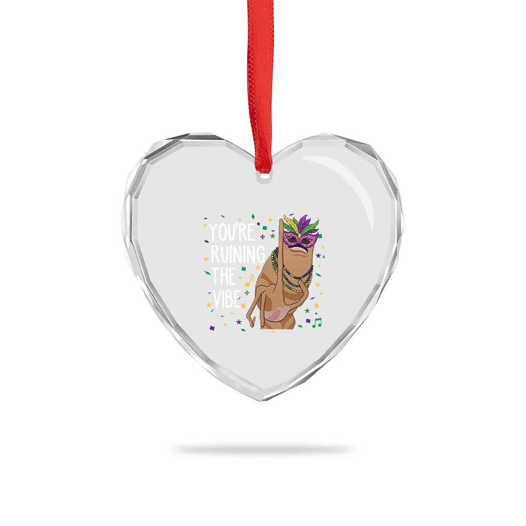Funny Mardi Gras Heart Crystal Glass Ornament Marcus The Worm Carnival Trendy Meme TS14 Print Your Wear