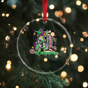 Funny Mardi Gras In Alabama AL Crystal Glass Ornament Moon Pie Jester Hat TS11 Print Your Wear