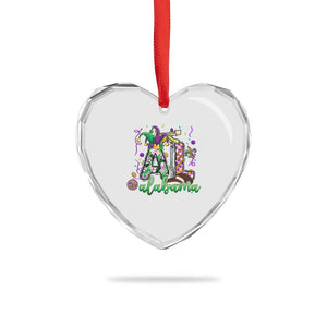 Funny Mardi Gras In Alabama AL Heart Crystal Glass Ornament Moon Pie Jester Hat TS11 Print Your Wear
