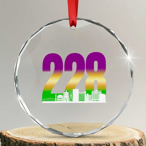 Funny Mardi Gras In Biloxi Mississippi Crystal Glass Ornament 228 Skyline Area Code TS11 Transparent Glass 3'' Circle Print Your Wear