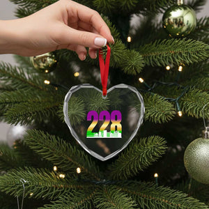 Funny Mardi Gras In Biloxi Mississippi Heart Crystal Glass Ornament 228 Skyline Area Code TS11 Print Your Wear