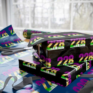 Funny Mardi Gras In Biloxi Mississippi Wrapping Paper Roll 228 Skyline Area Code TS11 Black Print Your Wear