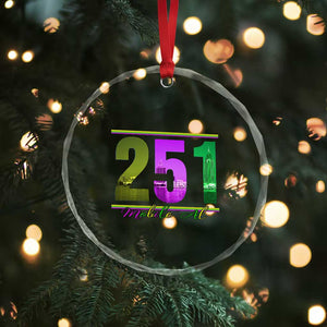 Funny Mardi Gras In Mobile Alabama 251 Crystal Glass Ornament Skyline Area Code TS11 Print Your Wear