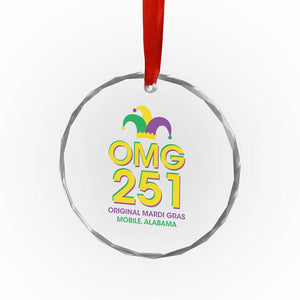 Funny Mardi Gras In Mobile Alabama Crystal Glass Ornament OMG 251 Original Mardi Gras Jester Hat TS11 Print Your Wear