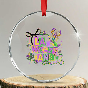 Funny Mardi Gras La Weezy Ana Crystal Glass Ornament New Orleans Festival Louisiana Map TS11 Transparent Glass 3'' Circle Print Your Wear