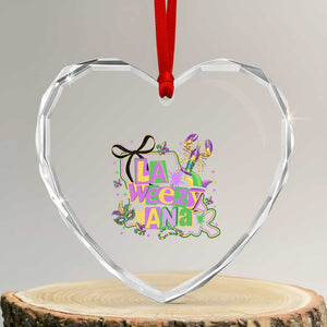 Funny Mardi Gras La Weezy Ana Heart Crystal Glass Ornament New Orleans Festival Louisiana Map TS11 Transparent Glass 3'' Heart Print Your Wear