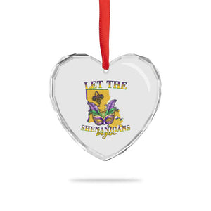 Funny Mardi Gras Let The Shenanigans Begin Heart Crystal Glass Ornament Louisiana Map TS11 Print Your Wear