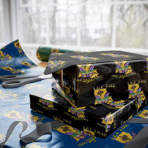 Funny Mardi Gras Let The Shenanigans Begin Wrapping Paper Roll Louisiana Map TS11 Black Print Your Wear