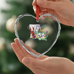 Funny Mardi Gras Louisiana Heart Crystal Glass Ornament I Just Want To Be Loved Bayou Crawfish Beads TS11 Print Your Wear