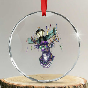 Funny Mardi Gras Mississippi Deer Crystal Glass Ornament Biloxi Ocean Springs Carnival TS11 Transparent Glass 3'' Circle Print Your Wear