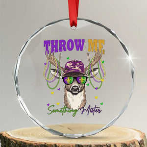 Funny Mardi Gras Mississippi Deer Crystal Glass Ornament Throw Me Something Mister Beads TS11 Transparent Glass 3'' Circle Print Your Wear