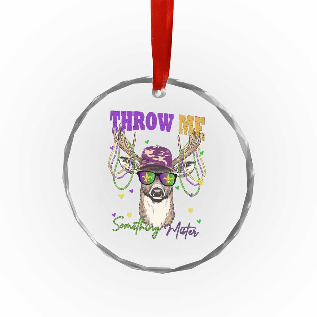 Funny Mardi Gras Mississippi Deer Crystal Glass Ornament Throw Me Something Mister Beads TS11 Print Your Wear