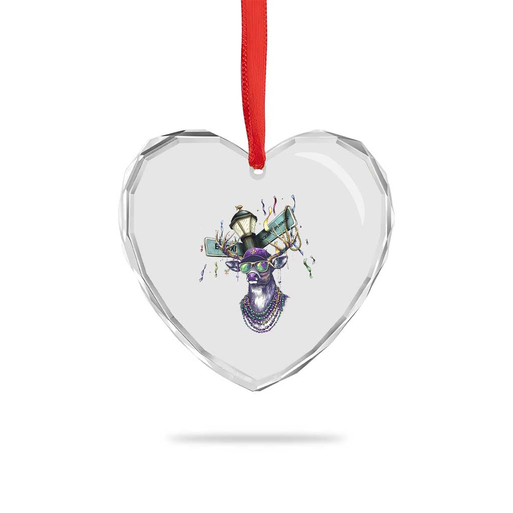 Funny Mardi Gras Mississippi Deer Heart Crystal Glass Ornament Biloxi Ocean Springs Carnival TS11 Print Your Wear