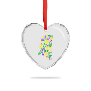 Funny Mardi Gras Mississippi Map Coquette Bow Heart Crystal Glass Ornament TS11 Print Your Wear