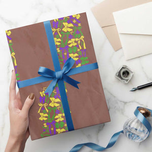 Funny Mardi Gras Mississippi Map Coquette Bow Wrapping Paper Roll TS11 Mocha Print Your Wear