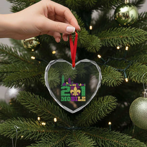 Funny Mardi Gras Mobile Alabama 251 Heart Crystal Glass Ornament Skyline Area Code Glitter Print TS11 Print Your Wear