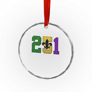Funny Mardi Gras Mobile Alabama Crystal Glass Ornament 251 Area Code Glitter Print Fleur De Lis TS11 Print Your Wear