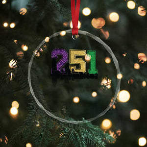 Funny Mardi Gras Mobile Alabama Crystal Glass Ornament 251 Skyline Area Code Glitter Print TS11 Print Your Wear