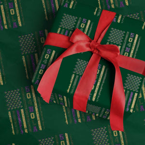 Funny Mardi Gras New Orleans Louisiana Wrapping Paper Roll 504 Nola Area Code Glitter Print American Flag TS11 Green Print Your Wear